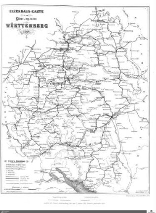 Eisenbahn-Karte Württemberg 1895