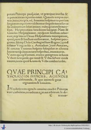 Quae Principi Catholico in Iudiciis, Agendi sint observanda.