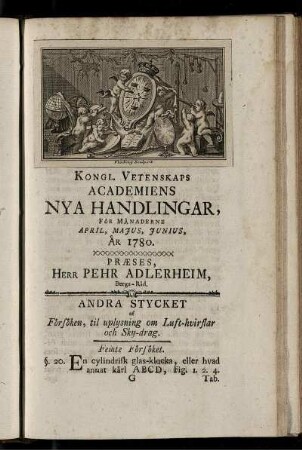 April, Majus, Junius, År 1780.