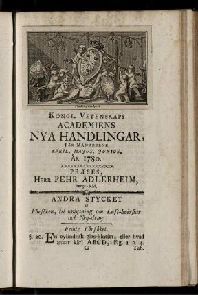 April, Majus, Junius, År 1780.