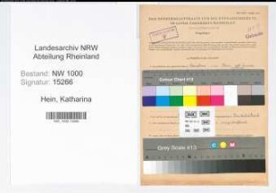 Entnazifizierung Katharina Hein, geb. 10.11.1898 ()