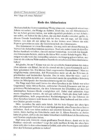 Rede des Abiturienten