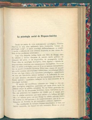 La psicología social de Hispano-América