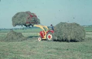 Fotografie: Heuernte, Frontlader, Siloschwanz, Transportgerät, Transport
