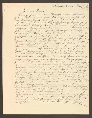 Ein Brief von Clemens Brentano an seinen Bruder Franz Dominik Brentano