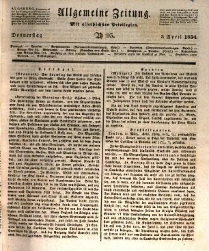 Allgemeine Zeitung. 1834, [2] = 4 - 6