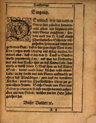 Tauffpredigt bey der Tauff ... des Durchl. Fürst. Carl Ludwigs