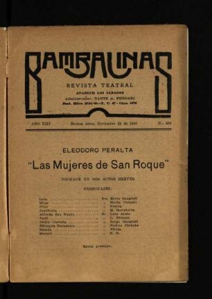 Las mujeres de San Roque : pochade en dos actos breves