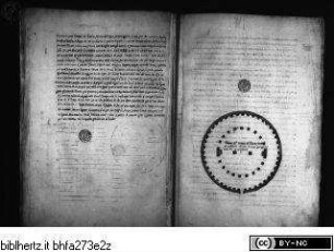 Ms. Canon. Ital. 138: Pirro Ligorio, Libri delle Antichità, Textseite und Grundrisszeichnung von S. Stefano Rotondo (Tempio di Fauno)