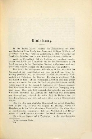 Die Finanzverhältnisse der Einzelstaaten der nordamerikanischen Union