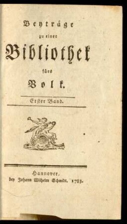 1.1783: Beyträge zu einer Bibliothek fürs Volk