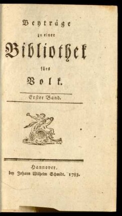 1.1783: Beyträge zu einer Bibliothek fürs Volk