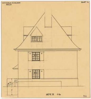 Wohnhaus Hauser, Solln: Ansicht Seite III 1:50
