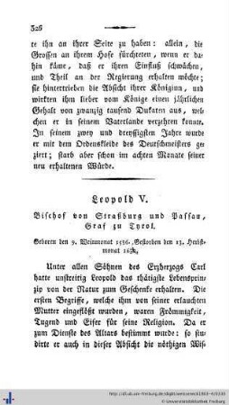 Leopold V. Bischof von Straßburg und Passau, Graf zu Tyrol