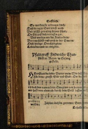 Pfaltzgraff Friederichs Churfürst/[et]c. Reym/ in Gesang gestellt.