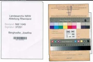 Entnazifizierung Josefine Berghoefer , geb. 28.06.1902 ()