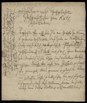 Brief von Christian Schlegel an Johann Christoph Kalckhoff