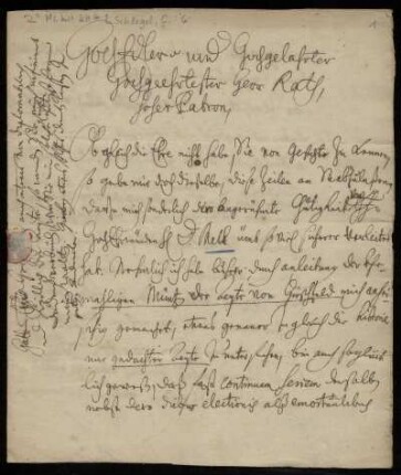 Brief von Christian Schlegel an Johann Christoph Kalckhoff