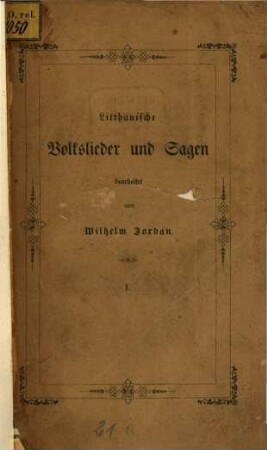Litthauische Volkslieder und Sagen