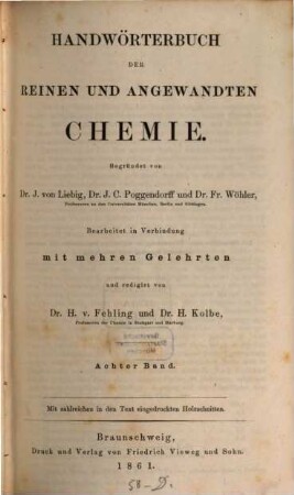 Handwörterbuch der reinen und angewandten Chemie, 8