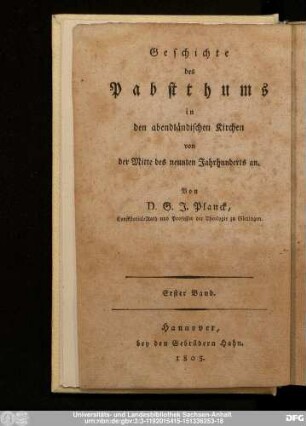 Dritter Band = Erster Band: ... von der Mitte des neunten Jahrhunderts an