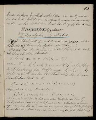 II Der algebraische Modul.