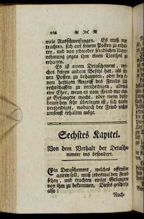 Sechstes Kapitel. Von dem Verhalt der Detaschementer ins besondere.