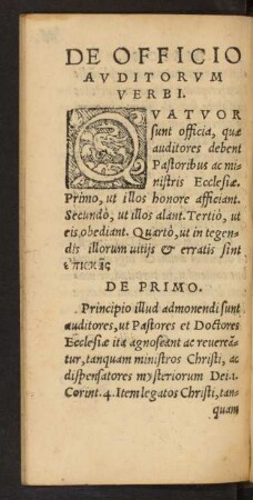 De Officio Auditorum Verbi.