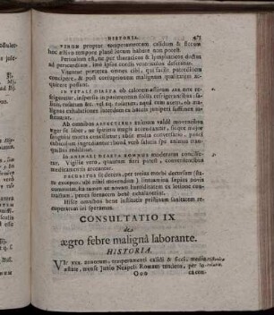 Consultatio IX de aegro febre maligna laborante