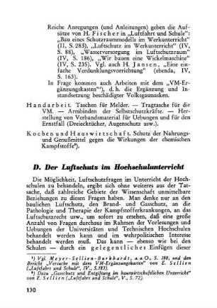 D. Der Luftschutz im Hochschulunterricht
