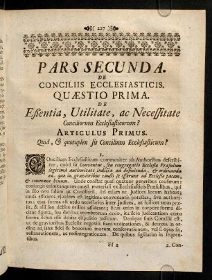 227-234, Articulus Primus