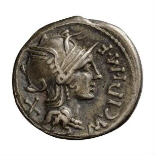 Münze, Denar, 115 oder 114 v. Chr.