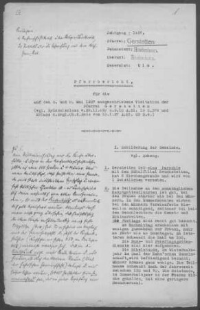 Gerstetten: Pfarrbericht 1927
