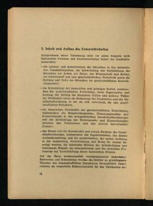 2. Inhalt und Aufbau des Unterrichtsfaches