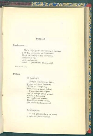 Poesías : Quedamente... [y] Diálogo