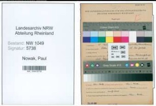 Entnazifizierung Paul Nowak , geb. 15.03.1909 (Polizeibeamter)