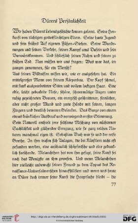 Dürers Persönlichkeit
