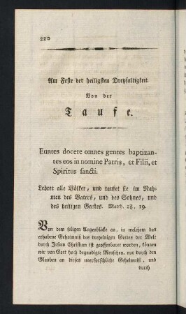 220-245, Am Feste der heiligsten Dreyfaltigkeit.