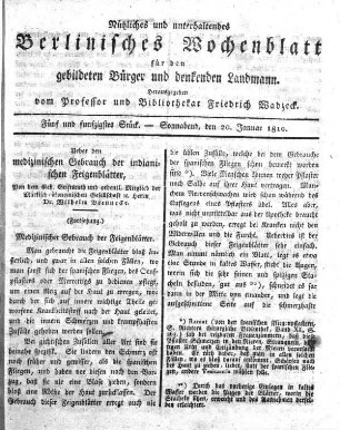 Fuenf und funfzigstes Stueck, Sonnabend, den 20. Januar 1810.