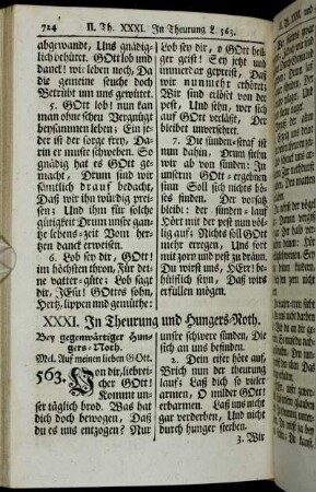 XXXI. In Theurung und Hungers-Noth