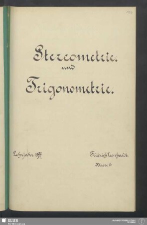 Stereometrie und Trigonometrie
