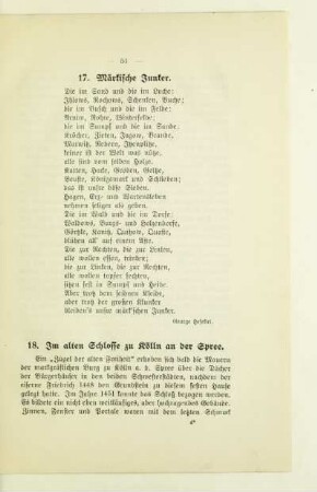 18. Im alten Schlosse zu Kölln an der Spree