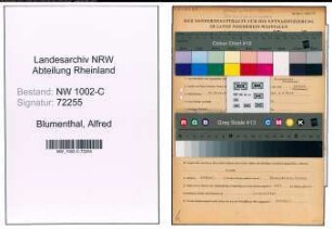 Entnazifizierung Alfred Blumenthal, geb. 17.11.1902 (Kaufmann)