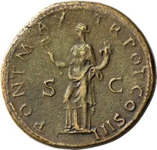 Sesterz des Hadrian mit Darstellung der Felicitas