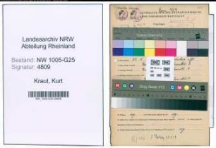 Entnazifizierung Kurt Kraut , geb. 25.01.1896 (Haendler)