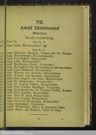 VII. Adolf Hildebrand München Sonder-Ausstellung