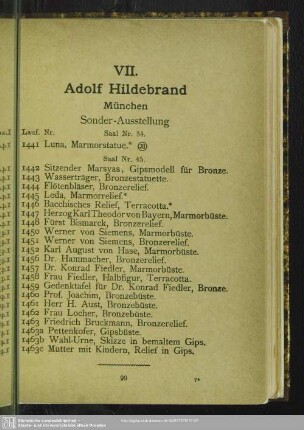 VII. Adolf Hildebrand München Sonder-Ausstellung