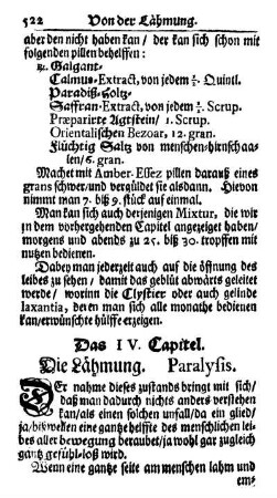Das IV. Capitel. Die Lähmung. Paralysis.