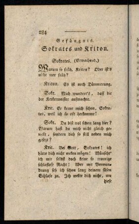 284-315, Gefängnis. Sokrates und Kriton.