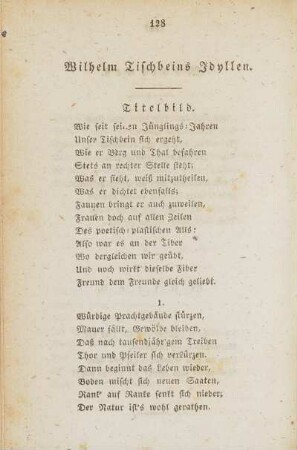 Wilhelm Tischbeins Idyllen.